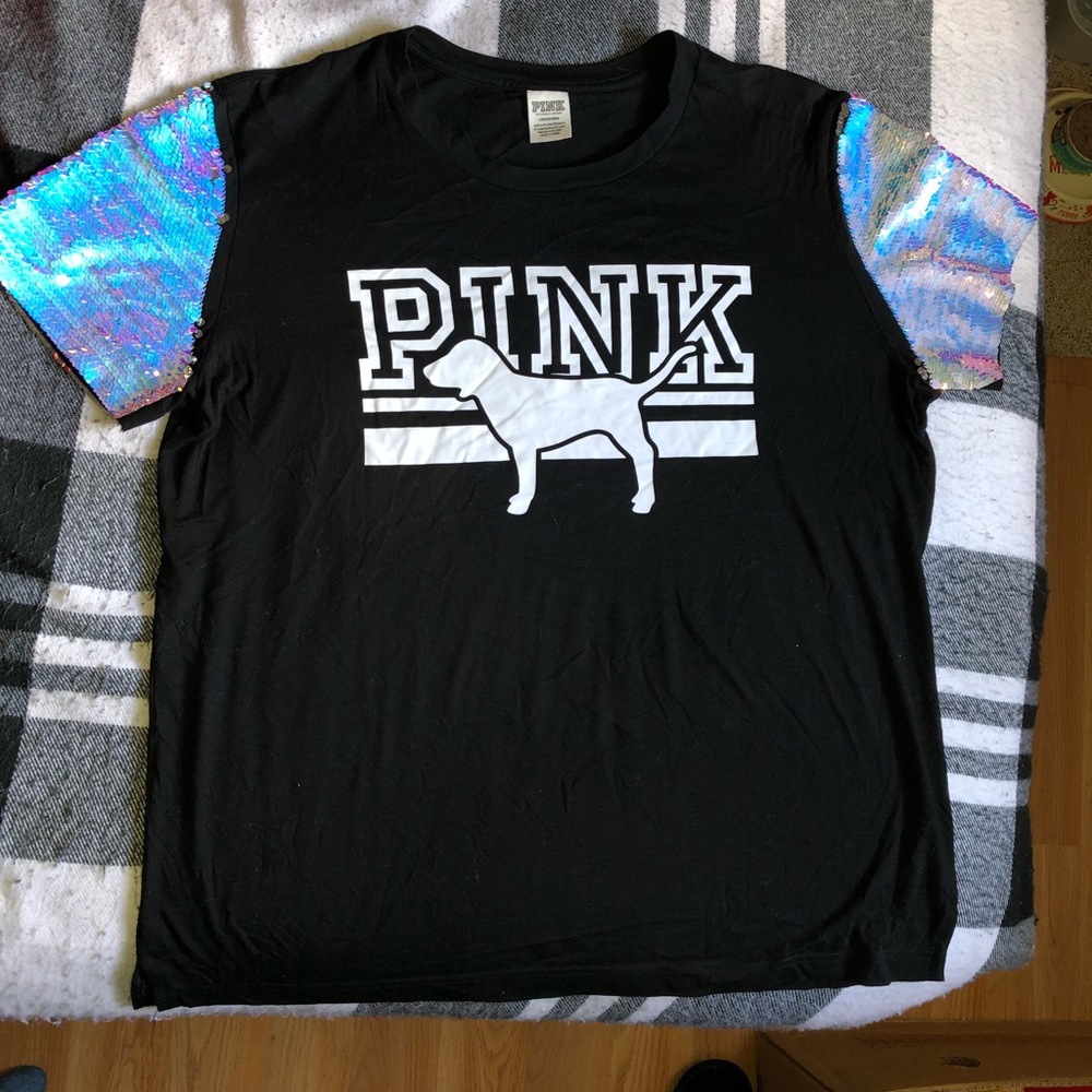 RARE Flip Sequence PINK shirt